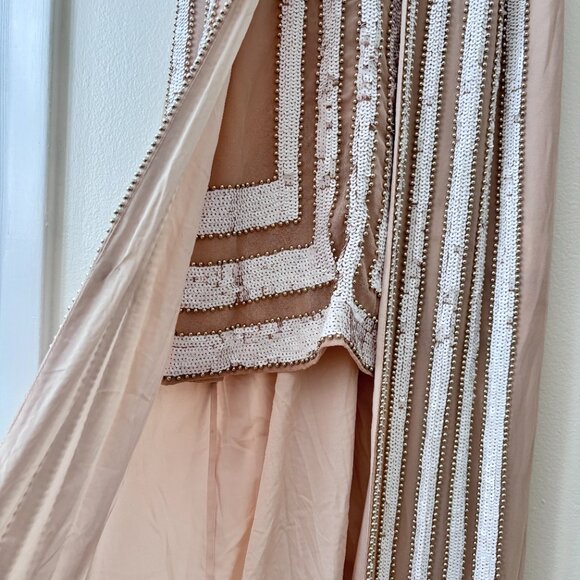 ASOS Design Linear Bead & Sequin Embellished Mini Dress w/ Maxi Overlay - Picture 8 of 11